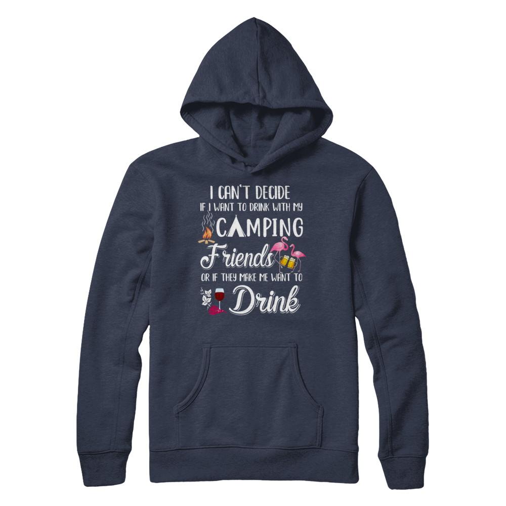 I Want To Drink With My Camping Friends Flamingo-T-Shirt & Hoodie-Pullover Hoodie-Navy