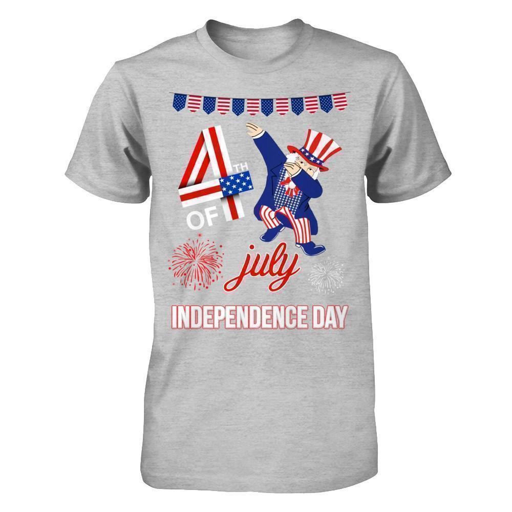 Funny Dabbing Uncle Independence Day 4Th Of July-T-Shirt & Hoodie-Premium T-Shirt-Heather Gray