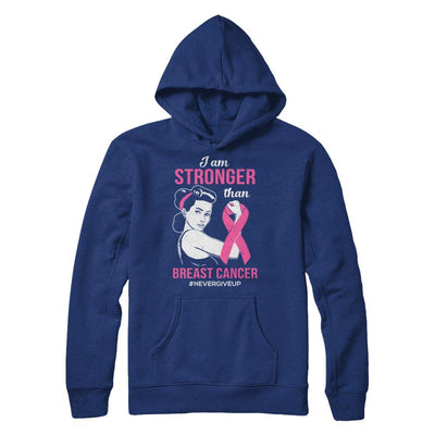 I Am Stronger Than Breast Cancer Awareness Support-T-Shirt & Hoodie-Pullover Hoodie-Deep Royal