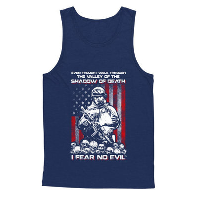 Veteran I Walk Through Shadow Of Death I Fear No Evil-T-Shirt & Hoodie-Unisex Tank-Navy