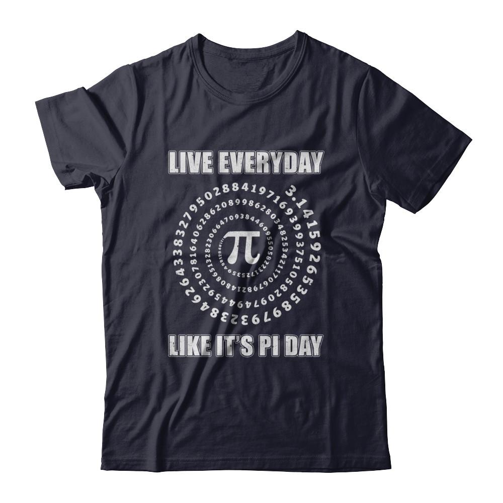 Pi Day Live Everyday Like It's Pi Day Math Distressed-T-Shirt & Hoodie-Premium T-Shirt-Midnight Navy
