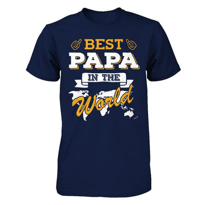 Best Papa In The World-T-Shirt & Hoodie-Classic T-Shirt-Navy