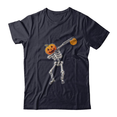 Halloween Dabbing Skeleton Basketball-T-Shirt & Hoodie-Premium T-Shirt-Midnight Navy