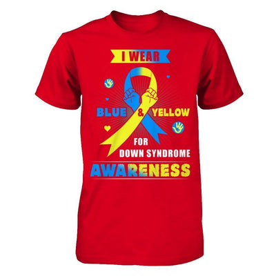 I Wear Blue And Yellow For Down Syndrome Awareness-T-Shirt & Hoodie-Premium T-Shirt-Red
