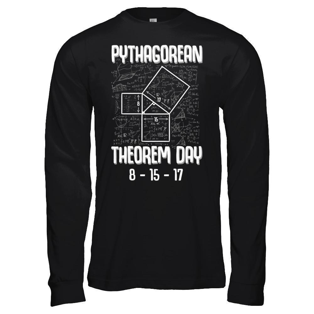 Pythagorean Theorem Day 8-15-17-T-Shirt & Hoodie-Long Sleeve T-Shirt-Black