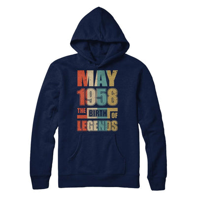 Vintage Retro May 1958 Birth Of Legends 63th Birthday-T-Shirt & Hoodie-Pullover Hoodie-Navy