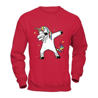 Funny Unicorn Dabbing-T-Shirt & Hoodie-Crewneck Sweatshirt-Red