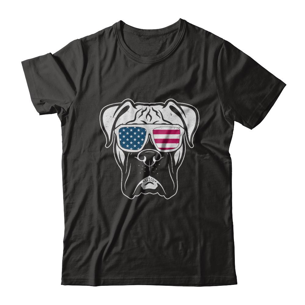 Boxer Dog American Flag Glasses 4Th Of July