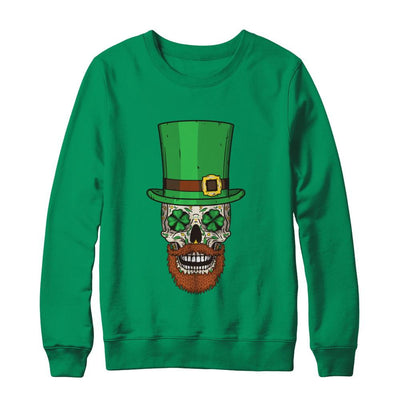 Sugar Skull Leprechaun St Patricks Day-T-Shirt & Hoodie-Crewneck Sweatshirt-Irish Green