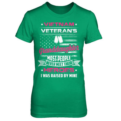 Vietnam Veteran's Granddaughter I Was Raised By Mine-T-Shirt & Hoodie-Women's T-Shirt-Irish Green