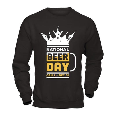 National Beer Day Jan 1 Dec 31-T-Shirt & Hoodie-Crewneck Sweatshirt-Black