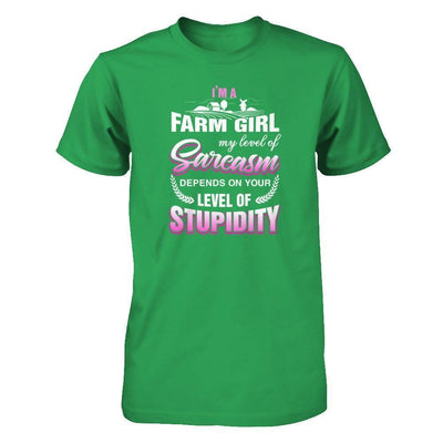 I'm A Farm Girl My Level Of Sarcasm-T-Shirt & Tank Top-Premium T-Shirt-Kelly Green