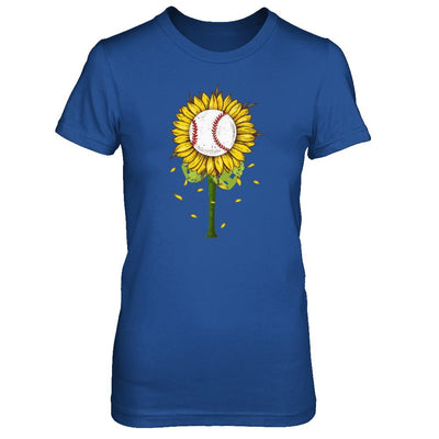 Sunflower Baseball Mom Daughter Lover Gift-T-Shirt & Tank Top-Women's T-Shirt-Royal