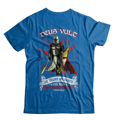 Knight Templar Deus Vult He Trains My Hands For War-T-Shirt & Hoodie-Classic T-Shirt-Royal