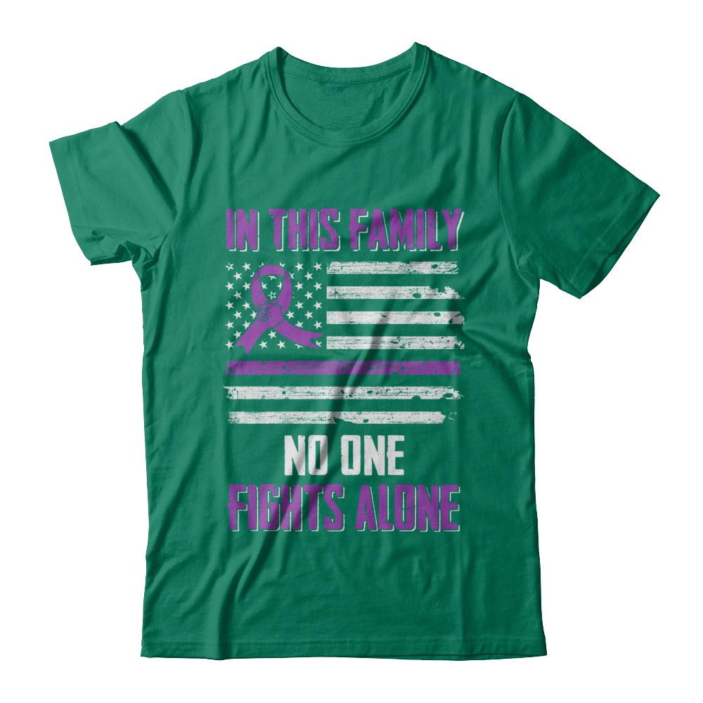 In This Family No One Fights Alone Pancreatic Cancer-T-Shirt & Hoodie-Classic T-Shirt-Kelly Green