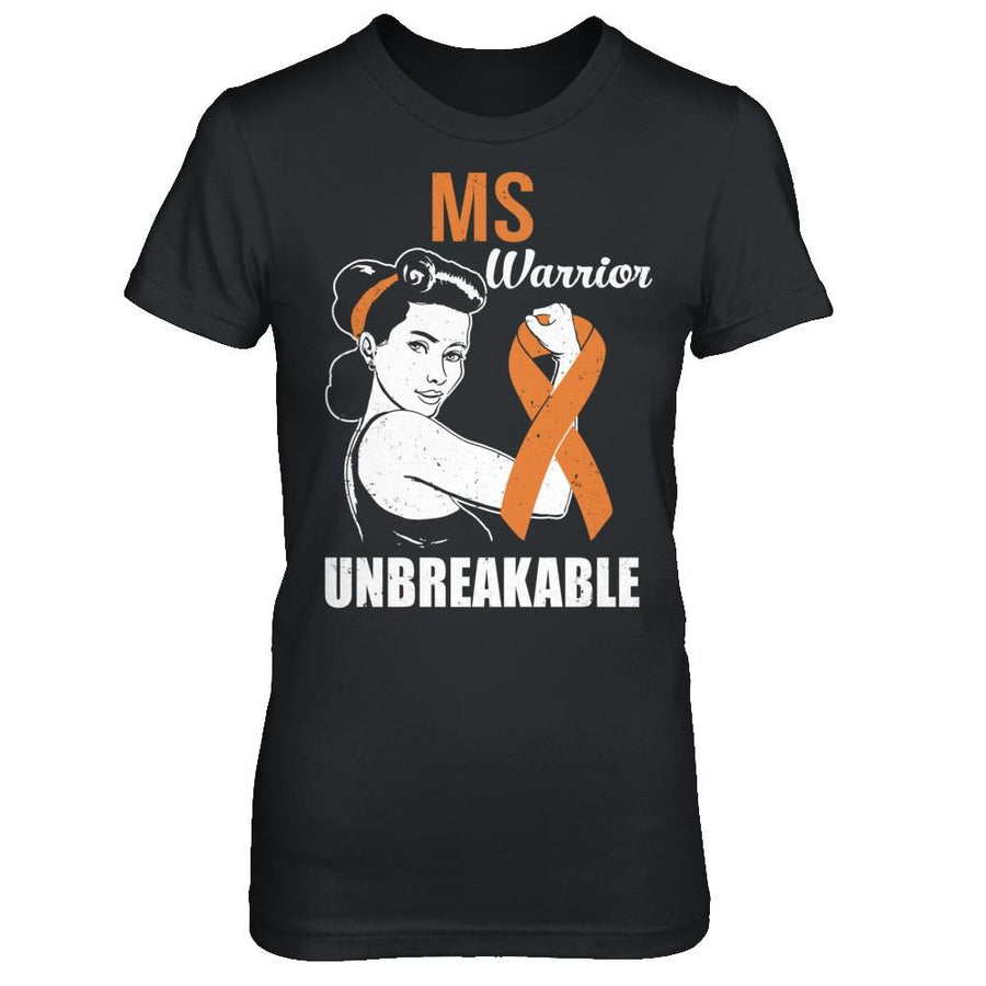 MS Warrior Unbreakable Multiple Sclerosis Awareness-T-Shirt & Hoodie-Women's T-Shirt-Black