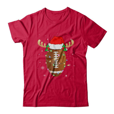 Santa Hat Football Reindeer Christmas Gifts-T-Shirt & Sweatshirt-Classic T-Shirt-Red