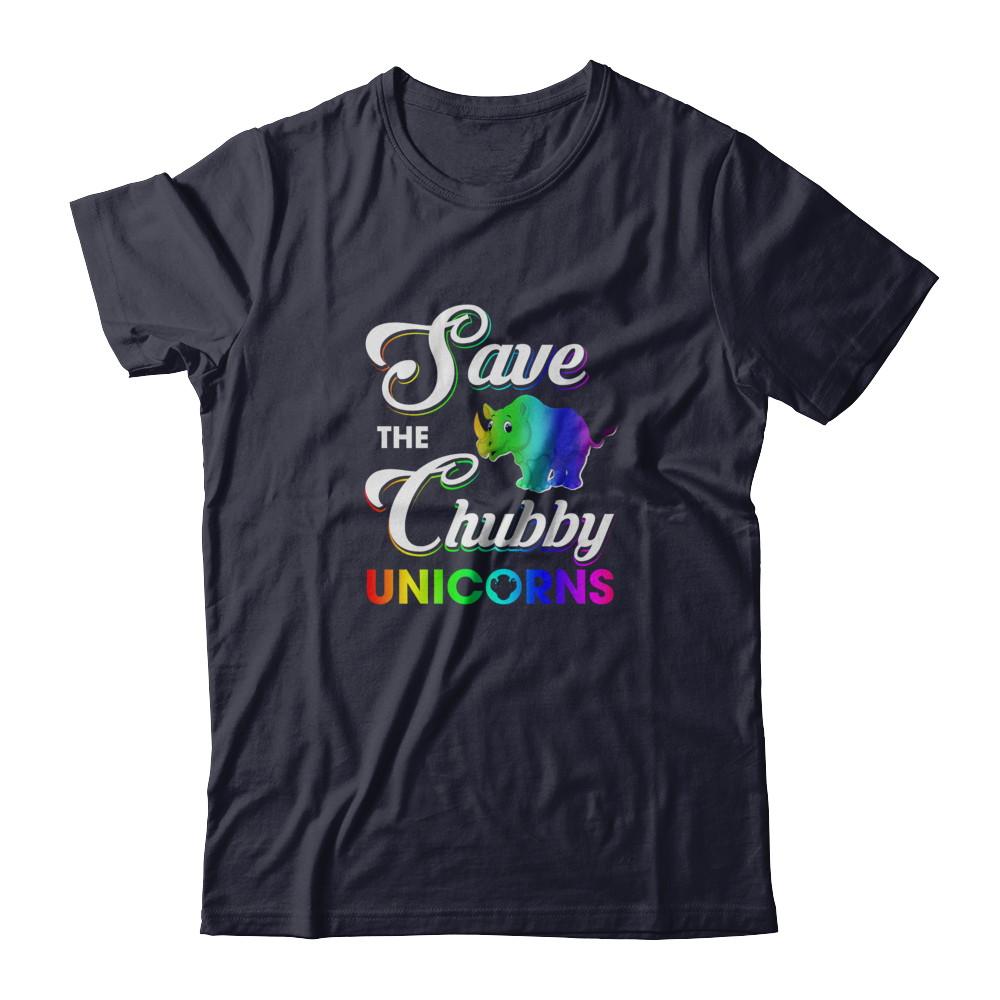 Save The Chubby Unicorns Rhino-T-Shirt & Tank Top-Premium T-Shirt-Midnight Navy