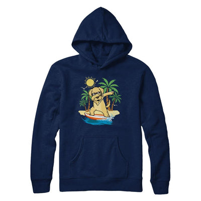 Summer Vacation Dabbing Golden Retriever Surfing Surfboard Gift-T-Shirt & Hoodie-Pullover Hoodie-Navy