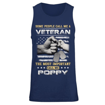 Some People Call Me Veteran The Most Important Call Me Poppy-T-Shirt & Hoodie-Unisex Tank-Navy