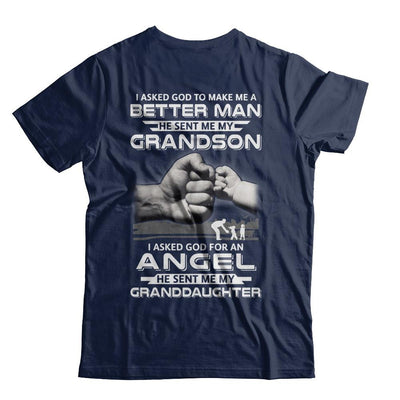 A Best Friend He Sent Me My Grandson & Angel Granddaughter-T-Shirt & Hoodie-Classic T-Shirt-Navy