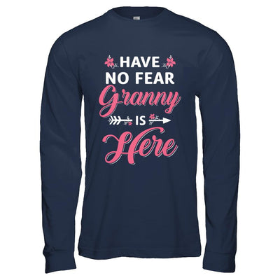 Have No Fear Granny Is Here Mother's Day Gift-T-Shirt & Hoodie-Long Sleeve T-Shirt-Navy