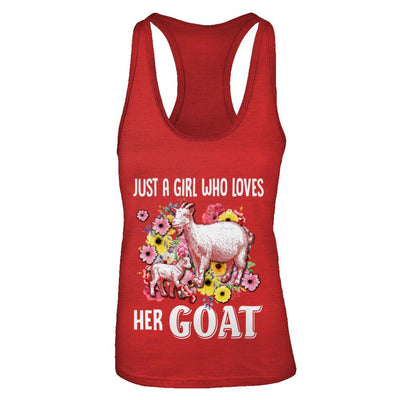 Just A Girl Who Loves Her Goat-T-Shirt & Tank Top-Women's Ideal Racerback Tank-Red