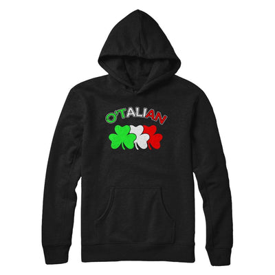 Italian O'talian Italy Flag Italia St Patricks Day-T-Shirt & Hoodie-Pullover Hoodie-Black