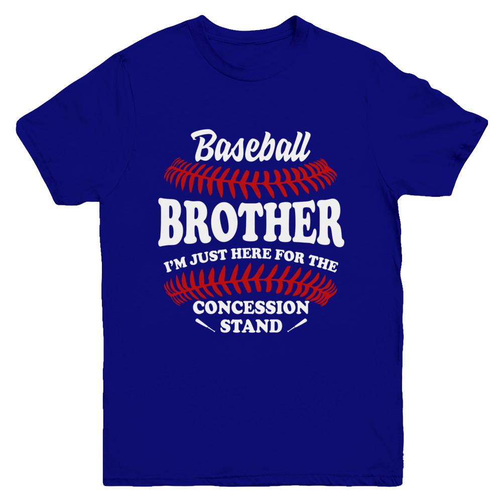 Baseball Brother I'm Just Here For The Concession Stand Youth-Youth Shirt-Youth T-Shirt-Navy