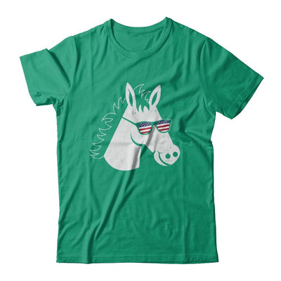 July 4Th Patriotic USA American Flag With Horse-T-Shirt & Hoodie-Classic T-Shirt-Kelly Green