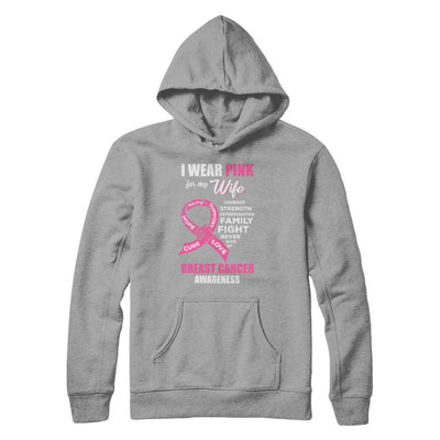 Breast Cancer I Wear Pink For My Wife Husband-T-Shirt & Hoodie-Pullover Hoodie-Light Steel