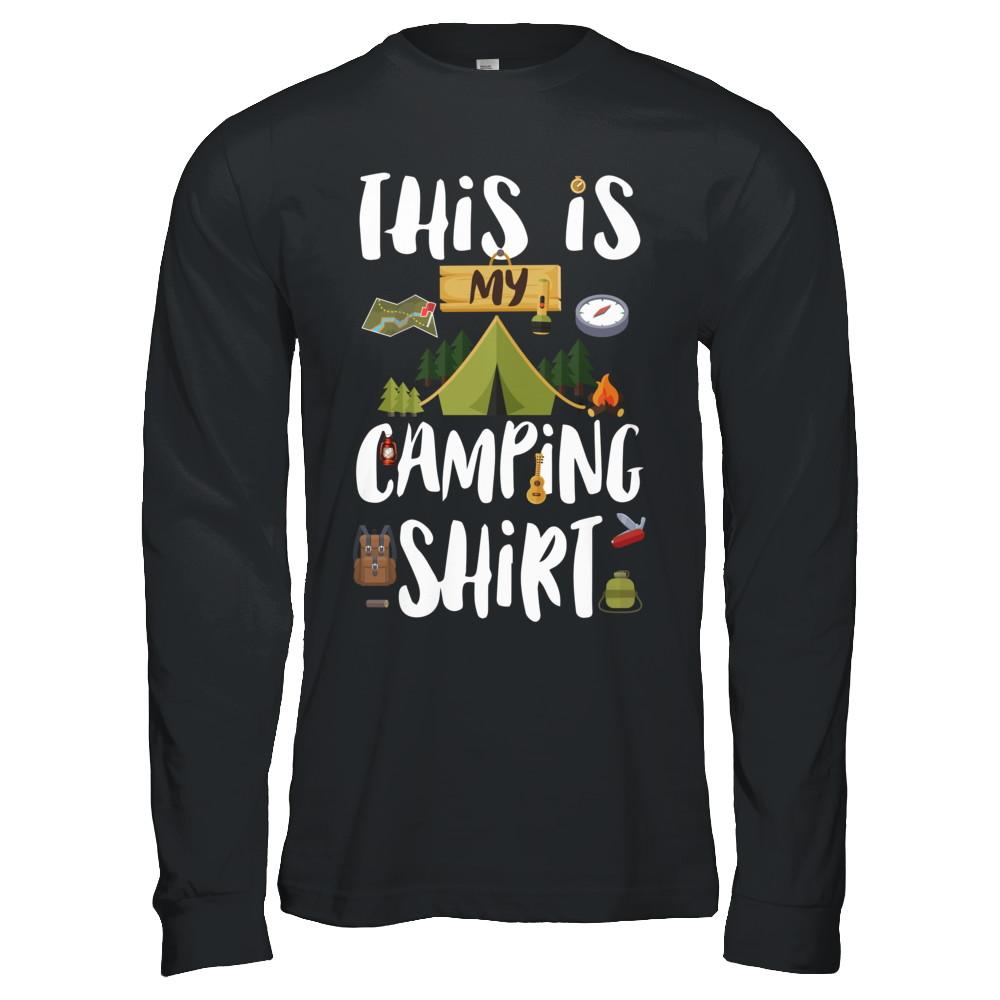 Funny This Is My Camping-T-Shirt & Hoodie-Long Sleeve T-Shirt-Black