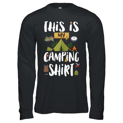 Funny This Is My Camping-T-Shirt & Hoodie-Long Sleeve T-Shirt-Black
