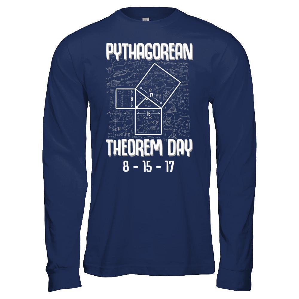 Pythagorean Theorem Day 8-15-17-T-Shirt & Hoodie-Long Sleeve T-Shirt-Navy