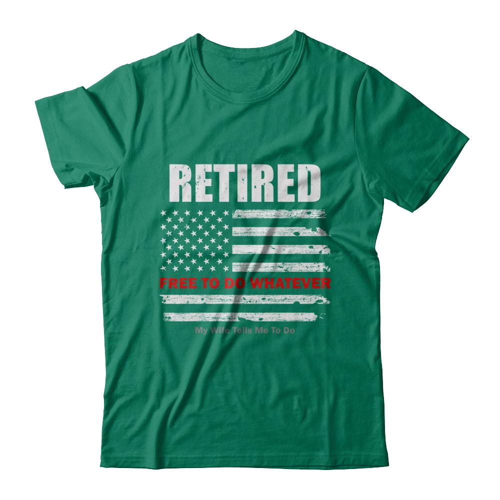 Retired Free to Do Whatever Thin Red Line Firefighter-T-Shirt & Hoodie-Classic T-Shirt-Kelly Green