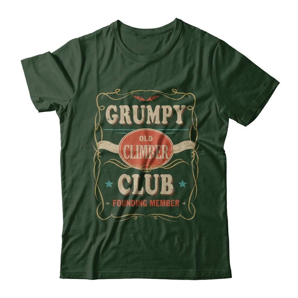 Papa Grumpy Old Climber Club Founding Member Climbing-T-Shirt & Hoodie-Classic T-Shirt-Forest Green