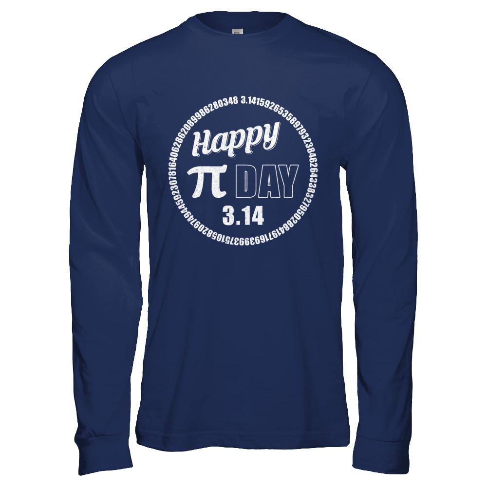 Happy Pi Day Love Math Funny March 14Th 2021-T-Shirt & Hoodie-Long Sleeve T-Shirt-Navy