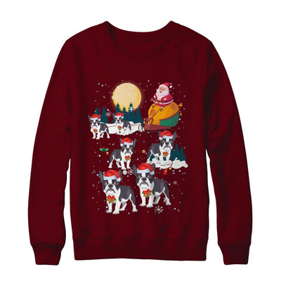 Dog Reindeer Bulldog Christmas Gift-T-Shirt & Sweatshirt-Crewneck Sweatshirt-Maroon