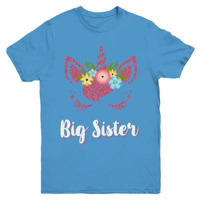 Unicorn Big Sister I'm Going To Be A Big Sister Youth-Youth Shirt-Youth T-Shirt-Carolina Blue