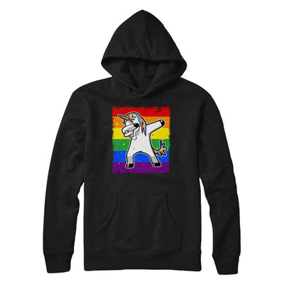 Dabbing Unicorn Lgbt Gay Pride Flag-T-Shirt & Hoodie-Pullover Hoodie-Black