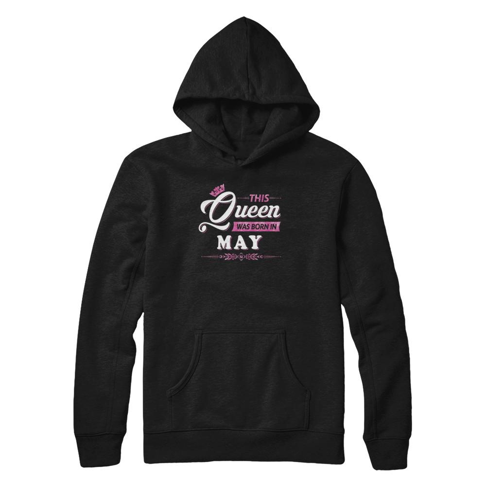 This Queen Was Born In May-T-Shirt & Tank Top-Pullover Hoodie-Black