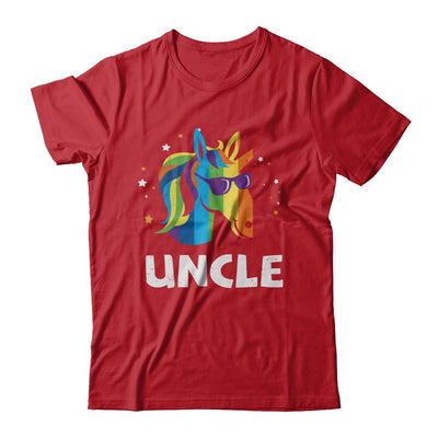 LGBT Pride Lesbian Gay Proud Uncle Unicorn-T-Shirt & Hoodie-Classic T-Shirt-Red