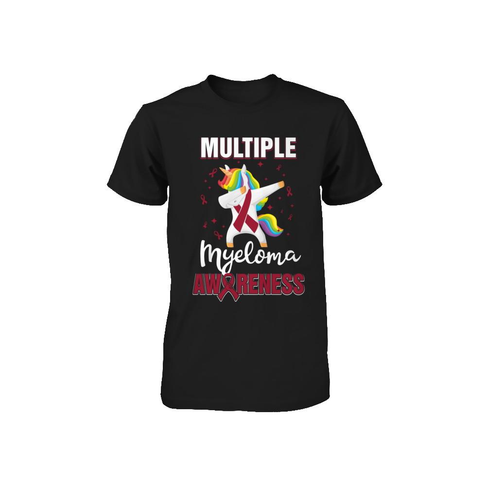 Inspirational Multiple Myeloma Awareness Unicorn Support Youth-Youth Shirt-Toddler T-Shirt-Black