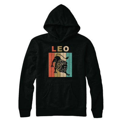 Vintage Leo Zodiac July August Birthday Gift-T-Shirt & Hoodie-Pullover Hoodie-Black