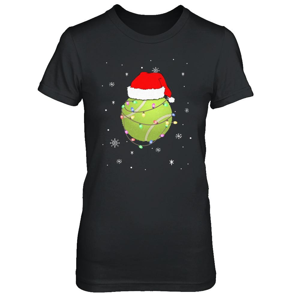 Santa Hat Tennis Christmas Gifts-T-Shirt & Sweatshirt-Women's T-Shirt-Black
