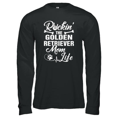 Rockin The Golden Retriever Mom Life-T-Shirt & Tank Top-Long Sleeve T-Shirt-Black