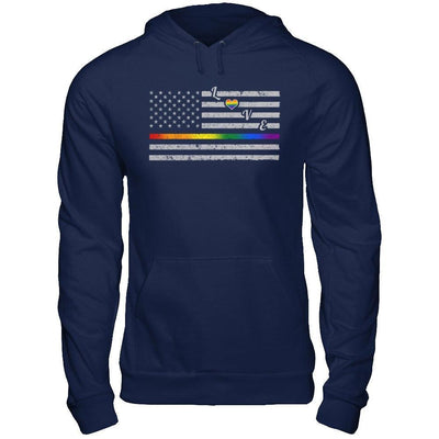 Love Rainbow Heart Flag Lesbian Gay Pride Lgbt-T-Shirt & Hoodie-Pullover Hoodie-Navy