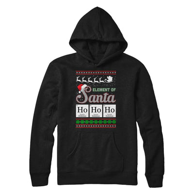 Hohoho Element Of Santa Chemistry Christmas-T-Shirt & Sweatshirt-Pullover Hoodie-Black