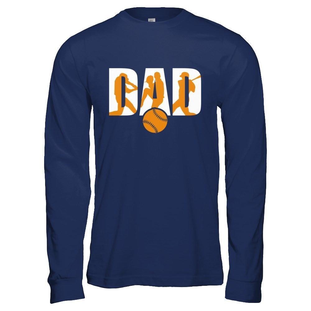 Softball Dad Father's Day-T-Shirt & Hoodie-Long Sleeve T-Shirt-Navy