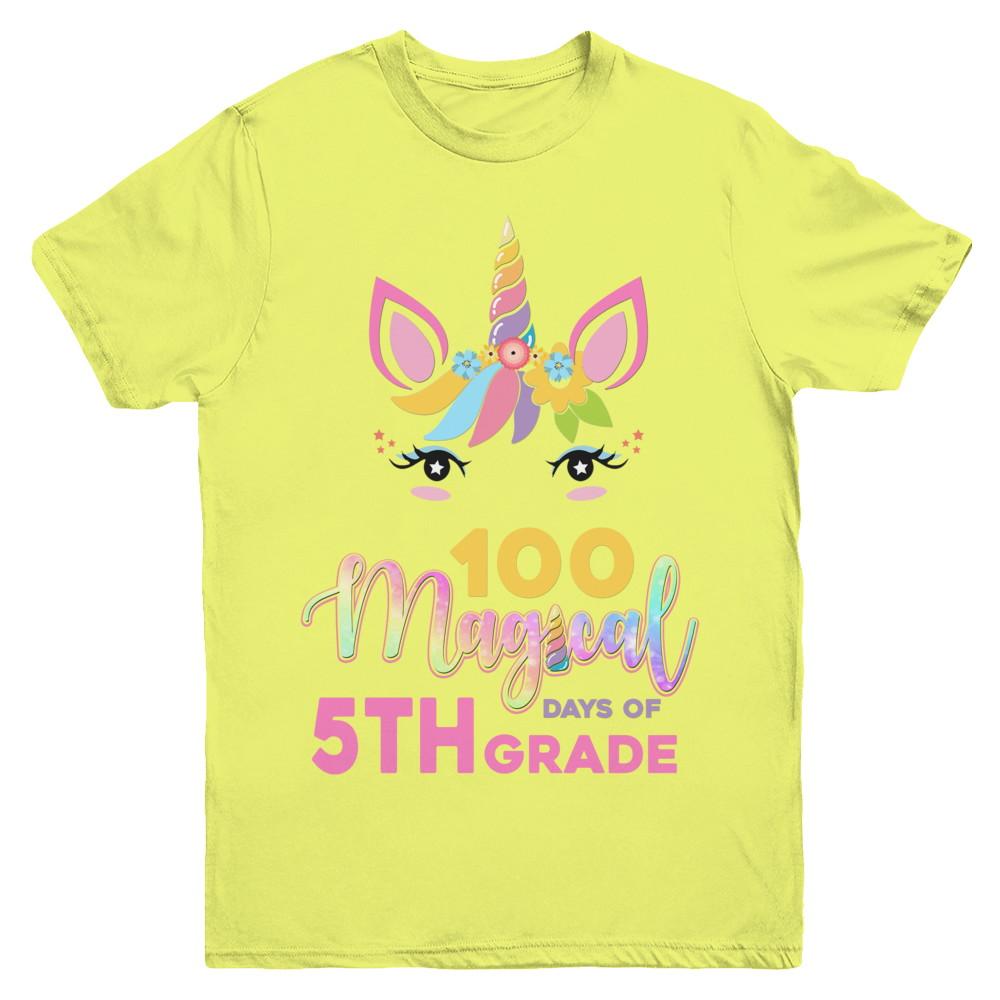 100 Magical Days Of 5Th Grade School Unicorn Girl Gift Youth-Youth Shirt-Youth T-Shirt-Daisy